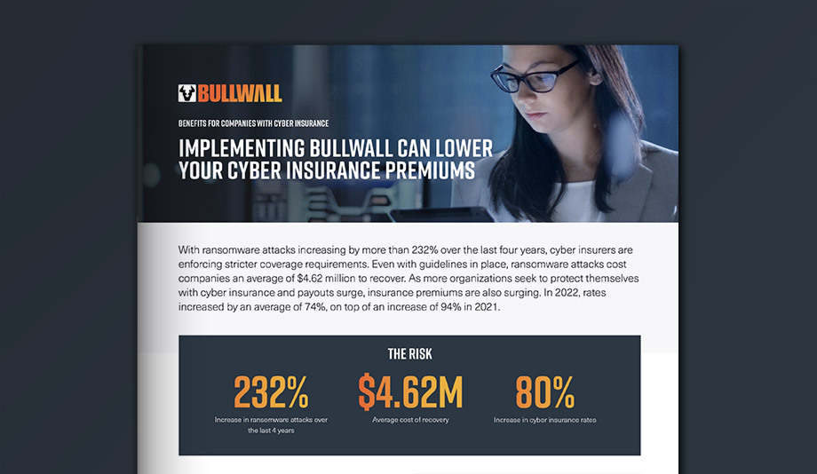 BullWall Implementing BullWall Can Lower Your Cyber Insurance Premiums Graphic